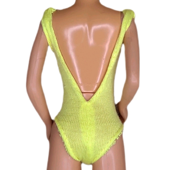Barbie Skipper 1985 My First Fashion Leotard Shorts Set Yellow Mattel Vtg #2183 - Picture 3 of 3